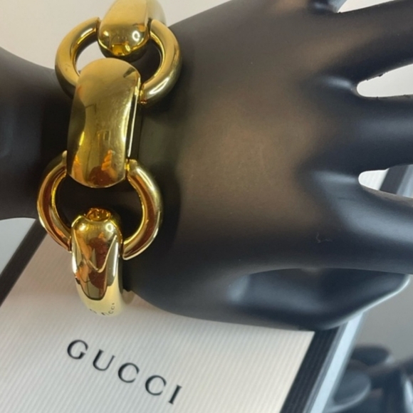 Gucci Gold Tone Metal Cuff Bracelet - Picture 3 of 5